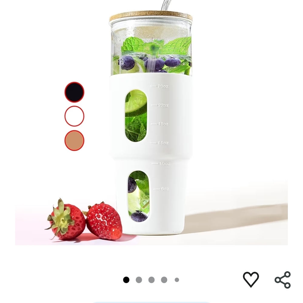 White Infuser Water Bottle with Straw